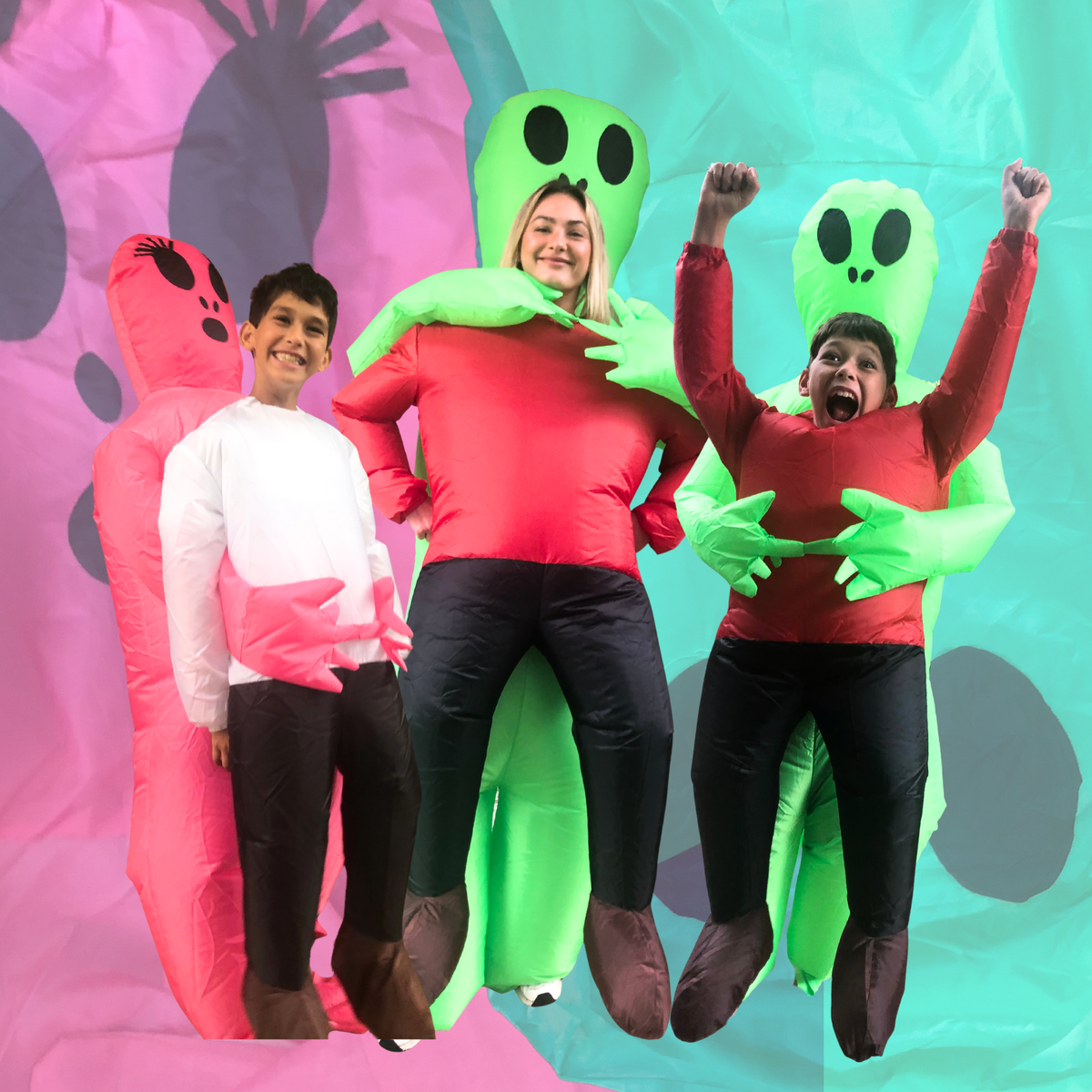 Green Inflatable Alien Halloween Costume for Adults – Funny Blow Up Suit