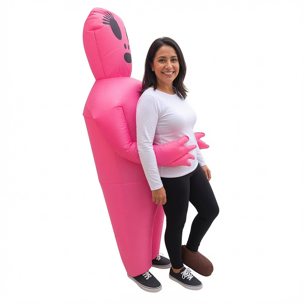 Pink Inflatable Alien Halloween Costume for Adults – Funny Blow Up Alien Suit