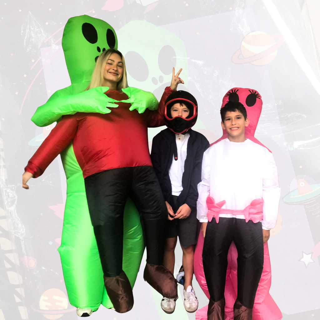 Green Inflatable Alien Halloween Costume for Adults – Funny Blow Up Suit