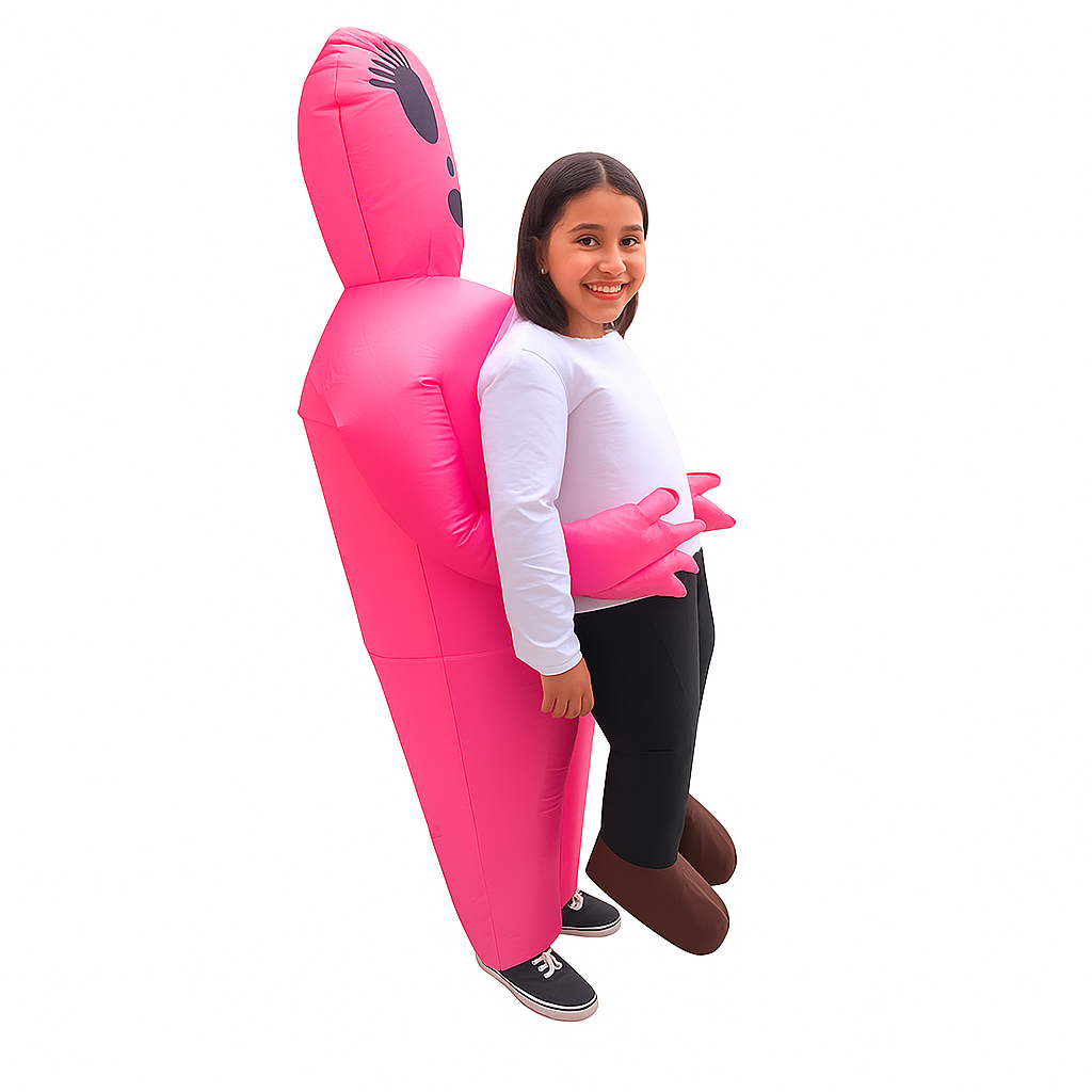 Pink Inflatable Alien Halloween Costume for Kids – Funny Blow Up Alien Suit