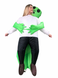 Green Inflatable Alien Halloween Costume for Adults – Funny Blow Up Suit