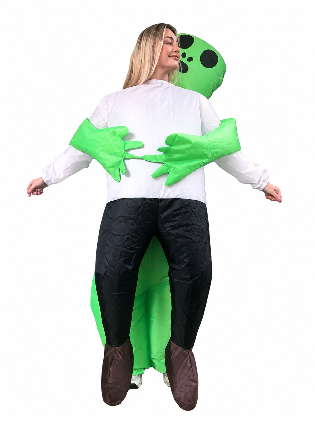 Green Inflatable Alien Halloween Costume for Adults – Funny Blow Up Suit