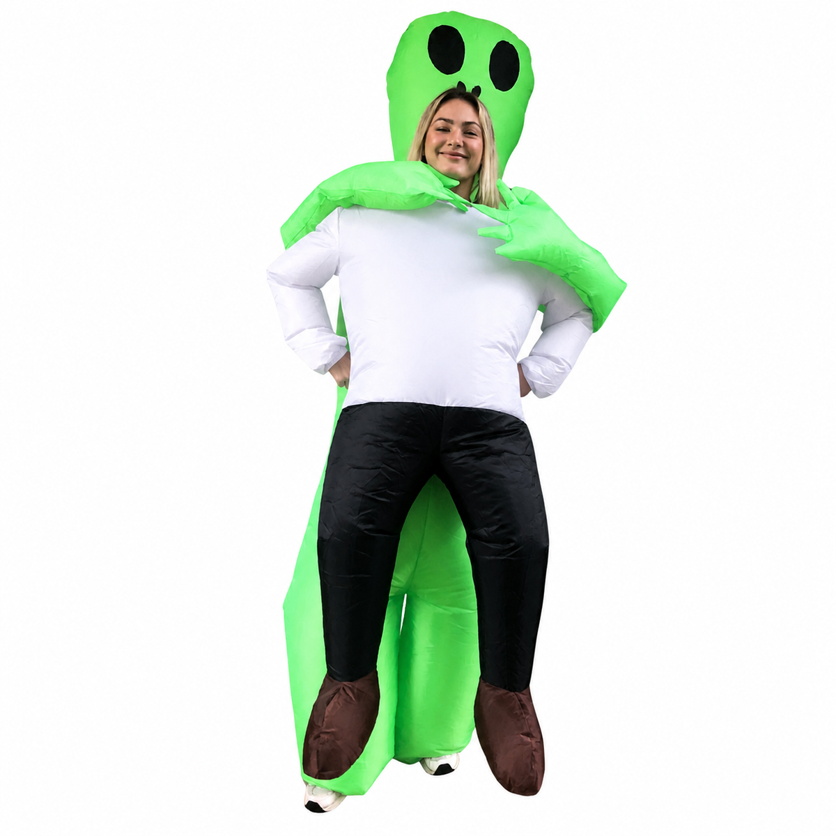 Green Inflatable Alien Halloween Costume for Adults – Funny Blow Up Suit