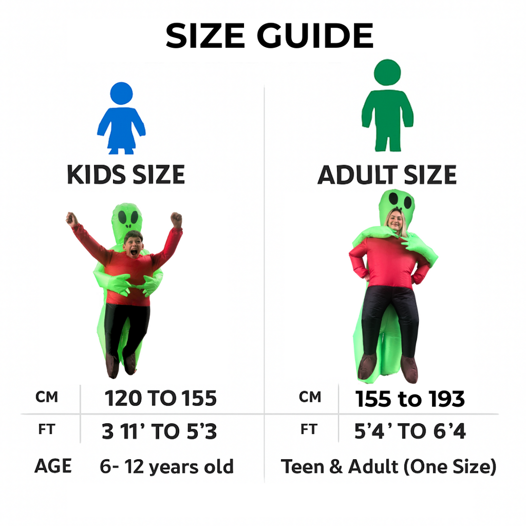 Green Inflatable Alien Halloween Costume for Adults – Funny Blow Up Suit